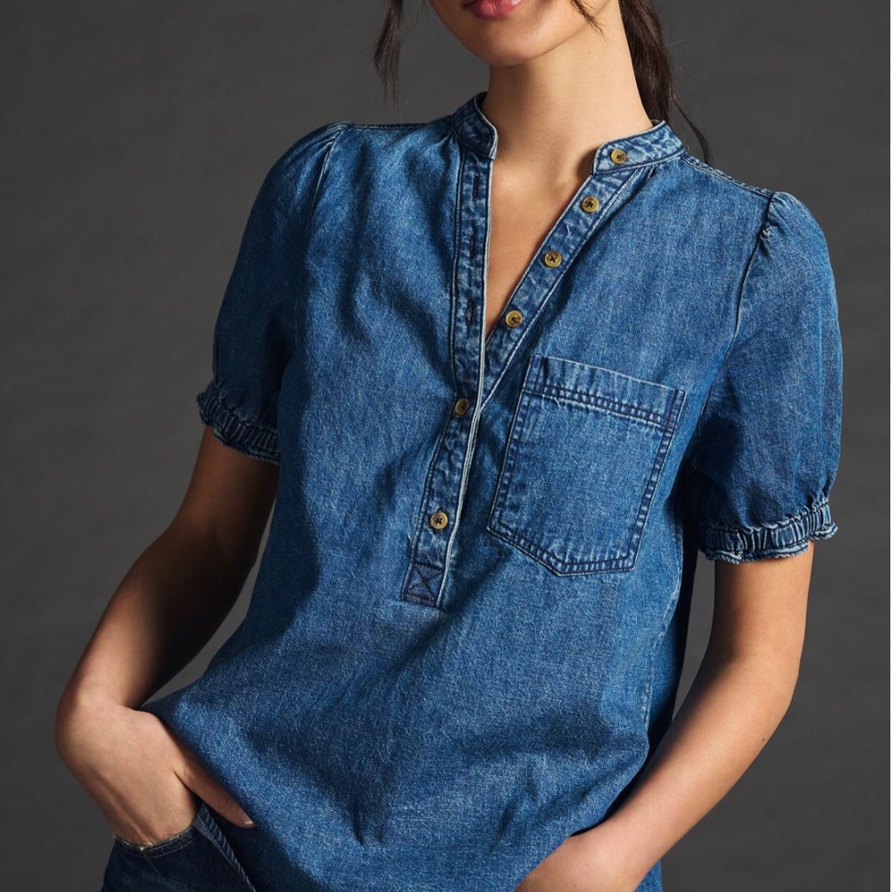 Pilcro Ally puff-sleeve blouse